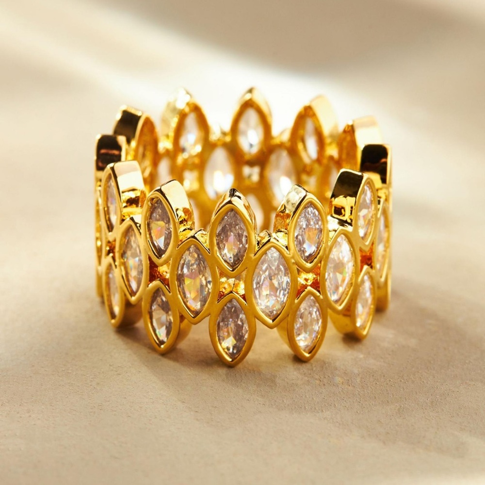 NWT Anthropologie Cocktail Diamond Crown Ring SIZE 6